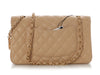 Chanel Medium/Large Beige Clair Quilted Caviar Classic Double Flap