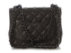 Chanel Mini Dark Charcoal Quilted Caviar Square Classic