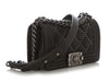 Chanel Small Dark Gray Studded Calfkskin Boy Bag