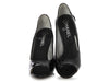 Chanel Black Patent Peep-Toe Pumps