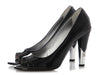 Chanel Black Patent Peep-Toe Pumps