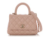 Chanel Extra Mini Pink Quilted Caviar Coco Handle