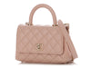 Chanel Extra Mini Pink Quilted Caviar Coco Handle