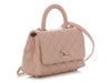 Chanel Extra Mini Pink Quilted Caviar Coco Handle
