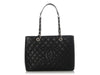 Chanel Black Quilted Caviar Grand Shopping Tote GST