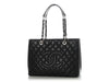 Chanel Black Quilted Caviar Grand Shopping Tote GST
