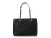 Chanel Black Quilted Caviar Grand Shopping Tote GST