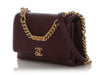 Chanel Maroon Quilted Caviar Bracelet on Chain Flap Bag