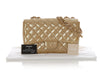 Chanel Jumbo Gold Quilted Patent Classic Single Flap