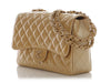 Chanel Jumbo Gold Quilted Patent Classic Single Flap