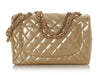 Chanel Jumbo Gold Quilted Patent Classic Single Flap
