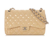 Chanel Jumbo Yellow and Light Pink Quilted Patent Classic Double Flap