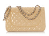Chanel Jumbo Yellow and Light Pink Quilted Patent Classic Double Flap