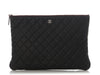 Chanel Large Black Quilted Caviar Pouch