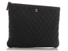 Chanel Large Black Quilted Caviar Pouch