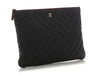 Chanel Large Black Quilted Caviar Pouch
