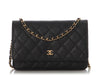 Chanel Black Quilted Caviar Wallet on Chain WOC