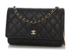 Chanel Black Quilted Caviar Wallet on Chain WOC