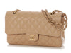 Chanel Medium/Large Beige Clair Quilted Caviar Classic Double Flap