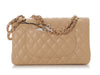 Chanel Medium/Large Beige Clair Quilted Caviar Classic Double Flap