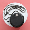 Chanel Black Goatskin CC Ski Round Crossbody