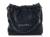 Chanel Small Navy Quilted Shiny Calfskin 22