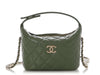 Chanel Mini Green Quilted Caviar Top Handle Bag with Chain