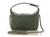 Chanel Mini Green Quilted Caviar Top Handle Bag with Chain