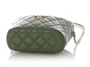 Chanel Mini Green Quilted Caviar Top Handle Bag with Chain