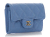 Chanel Periwinkle Quilted Caviar Flap Card Holder