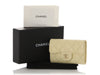 Chanel Light Yellow Quilted Caviar Card Holder
