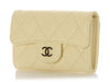 Chanel Light Yellow Quilted Caviar Card Holder