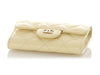 Chanel Light Yellow Quilted Caviar Card Holder