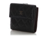 Chanel Small Black Quilted Caviar Classic Wallet