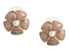 Chanel Pink Shimmer Flower Earrings