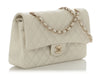 Chanel Medium/Large White Quilted Shiny Caviar Classic Double Flap