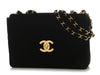 Chanel Vintage Jumbo Black Velvet Classic Single Flap