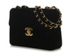 Chanel Vintage Jumbo Black Velvet Classic Single Flap