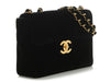Chanel Vintage Jumbo Black Velvet Classic Single Flap