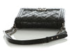 Chanel Old Medium Black Whipstitch Quilted Calfskin Boy Bag