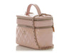 Chanel Pink Quilted Lambskin Double Vanity Cosmetic Case