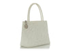 Chanel White Quilted Caviar Medallion Tote