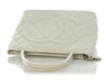 Chanel White Quilted Caviar Medallion Tote