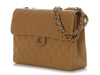 Chanel Vintage Jumbo Beige Quilted Caviar Classic Single Flap