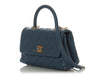 Chanel Mini Blue Quilted Caviar Coco Handle