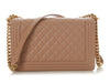 Chanel New Medium Beige Quilted Caviar Boy Bag