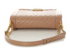 Chanel New Medium Beige Quilted Caviar Boy Bag