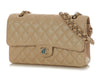 Chanel Medium/Large Iridescent Beige Quilted Caviar Classic Double Flap