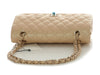 Chanel Medium/Large Iridescent Beige Quilted Caviar Classic Double Flap