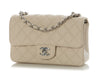 Chanel Mini Light Beige Quilted Caviar Classic